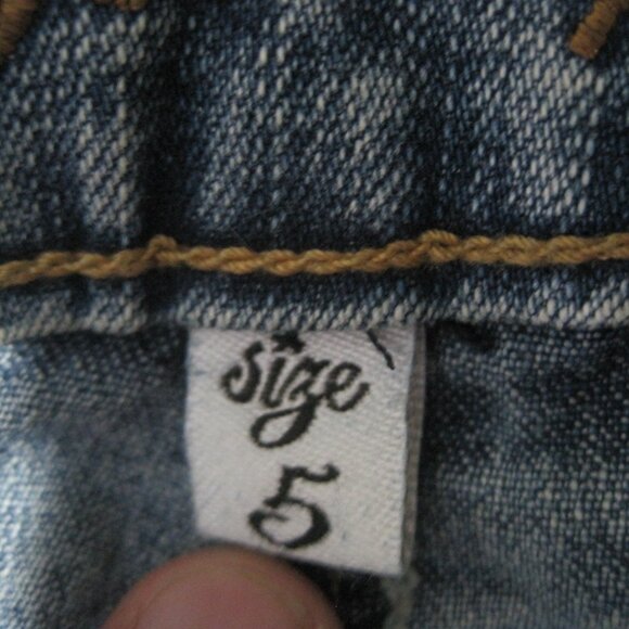 YOUNIQUE Women's Jr Size 5 Embellished Low Rise Y2K Vtg Flare Bootcut Blue Jeans - Picture 7 of 8